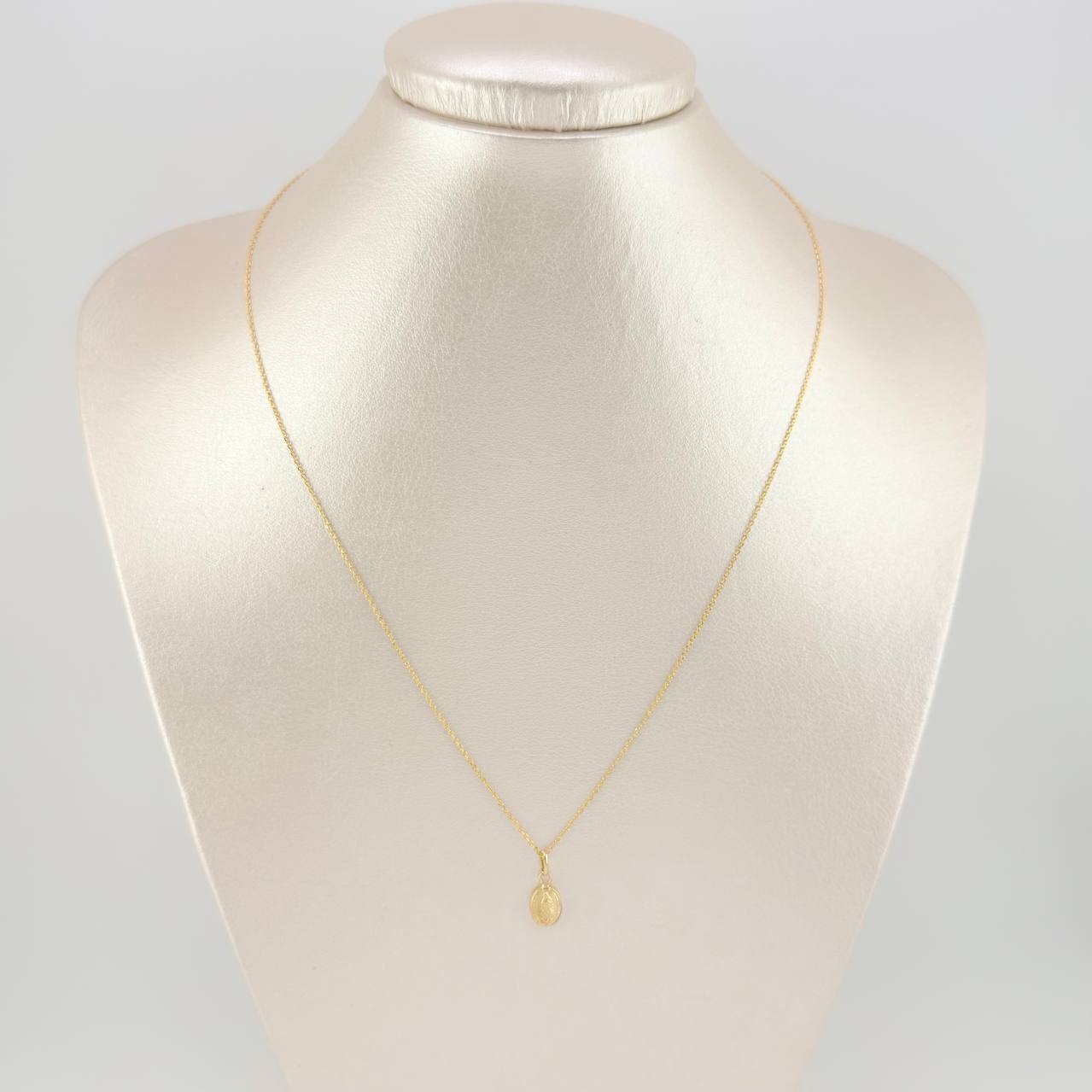 Set Cadena Aro Seguido + Dije Virgen De Guadalupe / 1 g / 45 cm Oro Amarillo 18K