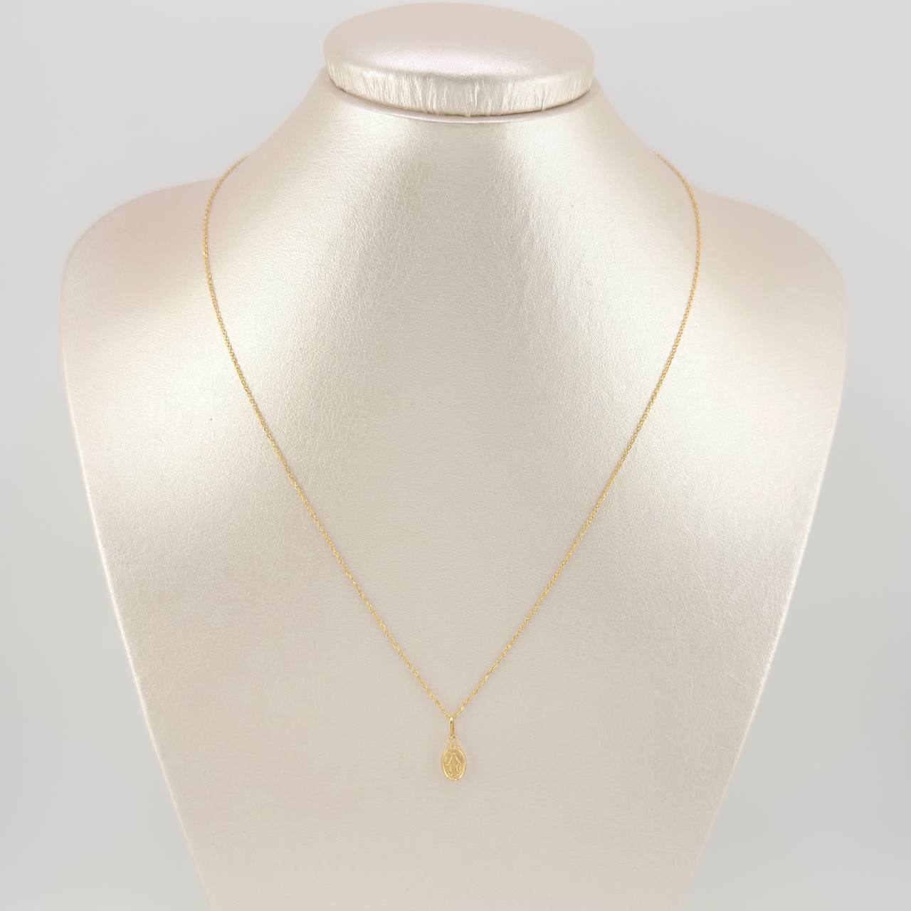 Set Cadena Aro Seguido + Dije Virgen De La Milagrosa / 1.05 g / 45 cm Oro Amarillo 18K