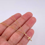 Set Cadena Aro Seguido + Dije Cruz / 0.95 g / 45 cm Oro Amarillo 18K