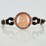 Pulso Rostro Cristo 24.7gr / 19.4cm / Dos Oros Blanco Rosa 18K $