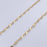 Set Cadena Flor Espejo 1.2gr/50cm/1.8mm + Dije Cruz Cristo 0.5gr/1.5cm Diamantado Oro 18K (Oferta) &