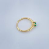 Anillo Solitario Esmeralda 1.85gr / T4 3/4 / Oro Amarillo 18K $