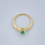 Anillo Solitario Esmeralda 1.85gr / T4 3/4 / Oro Amarillo 18K $