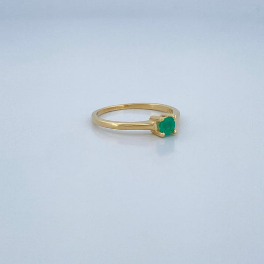Anillo Solitario Esmeralda 1.85gr / T4 3/4 / Oro Amarillo 18K $
