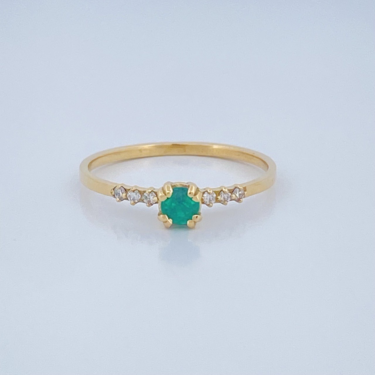 Anillo Churumbela Esmeralda 1.2gr / T6 1/4 / Oro Amarillo 18K $