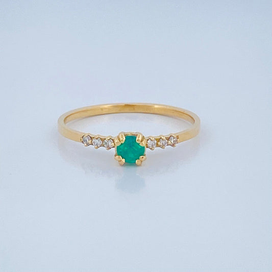Anillo Churumbela Esmeralda 1.2gr / T6 1/4 / Oro Amarillo 18K $