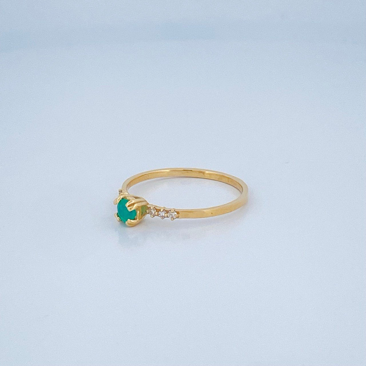 Anillo Churumbela Esmeralda 1.2gr / T6 1/4 / Oro Amarillo 18K $