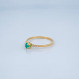 Anillo Churumbela Esmeralda 1.2gr / T6 1/4 / Oro Amarillo 18K $