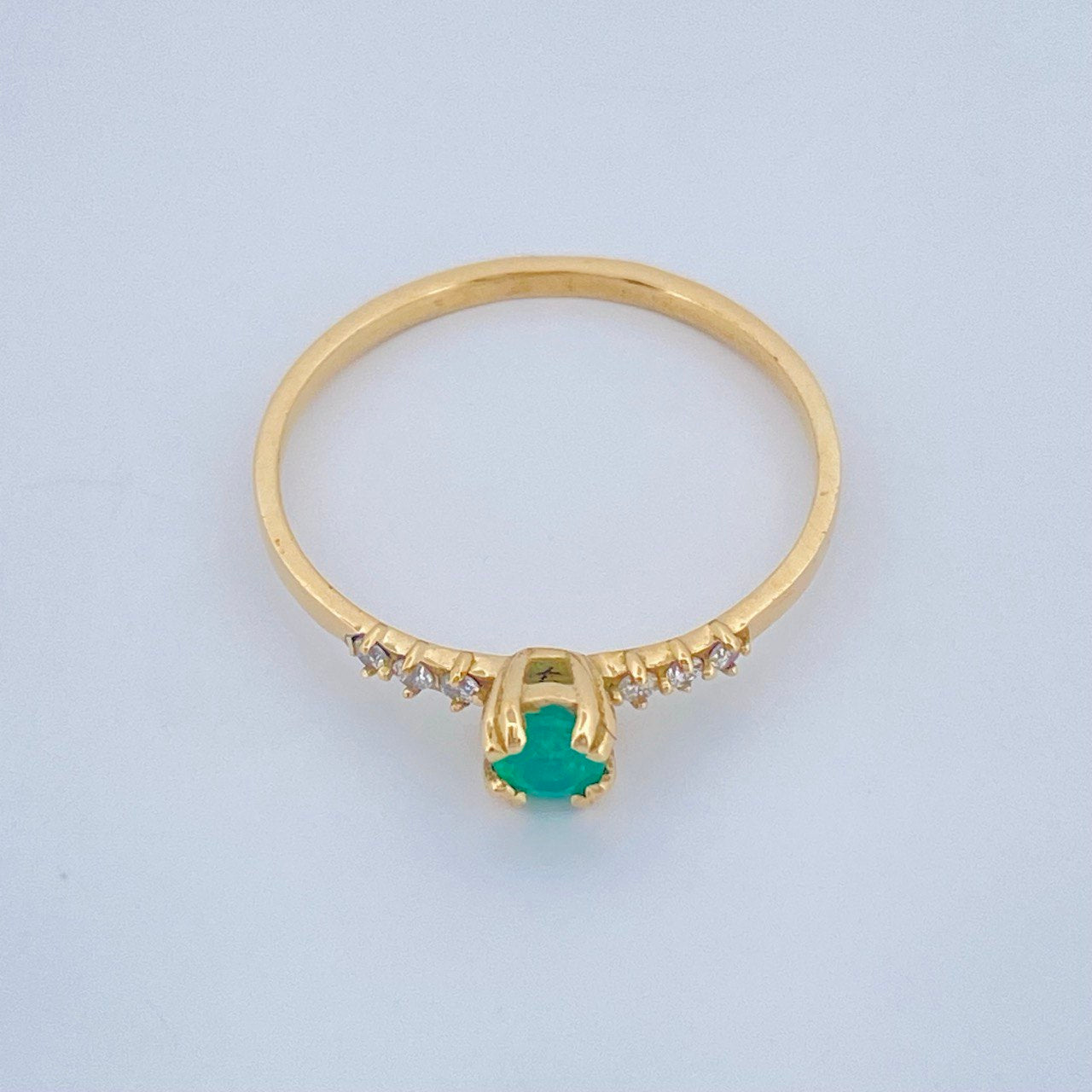 Anillo Churumbela Esmeralda 1.2gr / T6 1/4 / Oro Amarillo 18K $