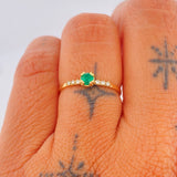 Anillo Churumbela Esmeralda 1.2gr / T6 1/4 / Oro Amarillo 18K $