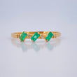 Anillo Tres Piedras Esmeraldas 1gr / T6 1/4 / Oro Amarillo 18K $