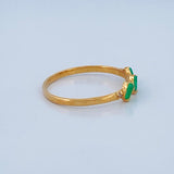 Anillo Tres Piedras Esmeraldas 1gr / T6 1/4 / Oro Amarillo 18K $