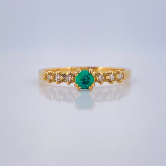 Anillo Churumbela Esmeralda 1.9gr / T7 1/4 / Oro Amarillo 18K $