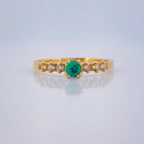 Anillo Churumbela Esmeralda 1.9gr / T7 1/4 / Oro Amarillo 18K $