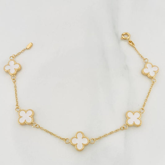 Pulso Aro Seguido Trebol 3.65 g / 19 cm / 1.3 mm Oro Amarillo 18K