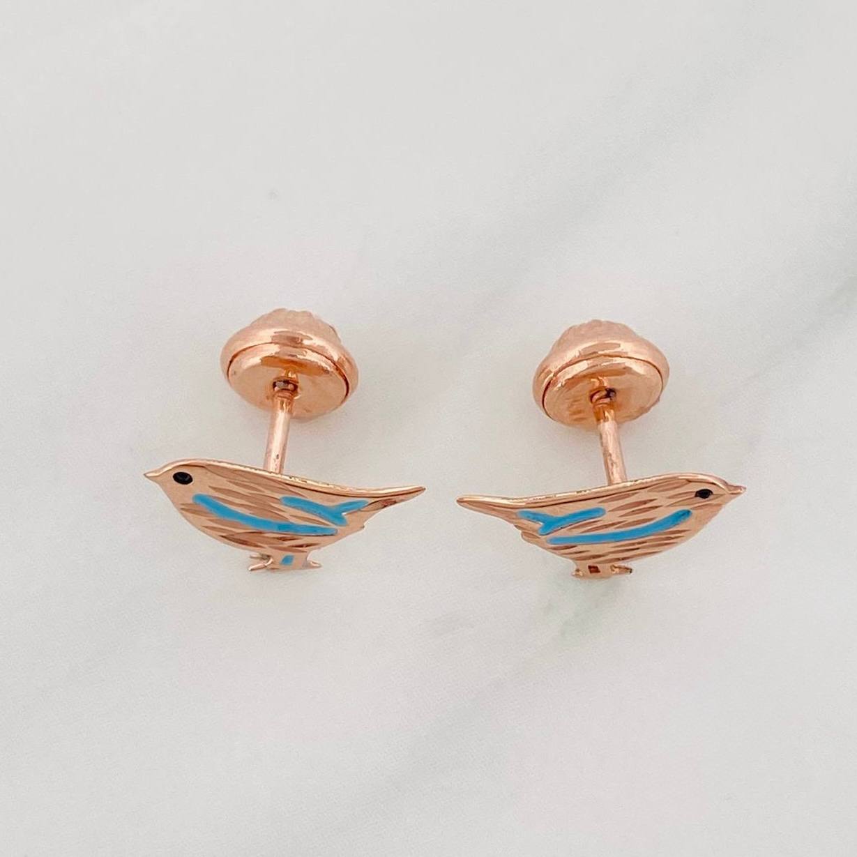 Topos Pajaros 0.85 g / 10.35 mm Oro Rosa 18K