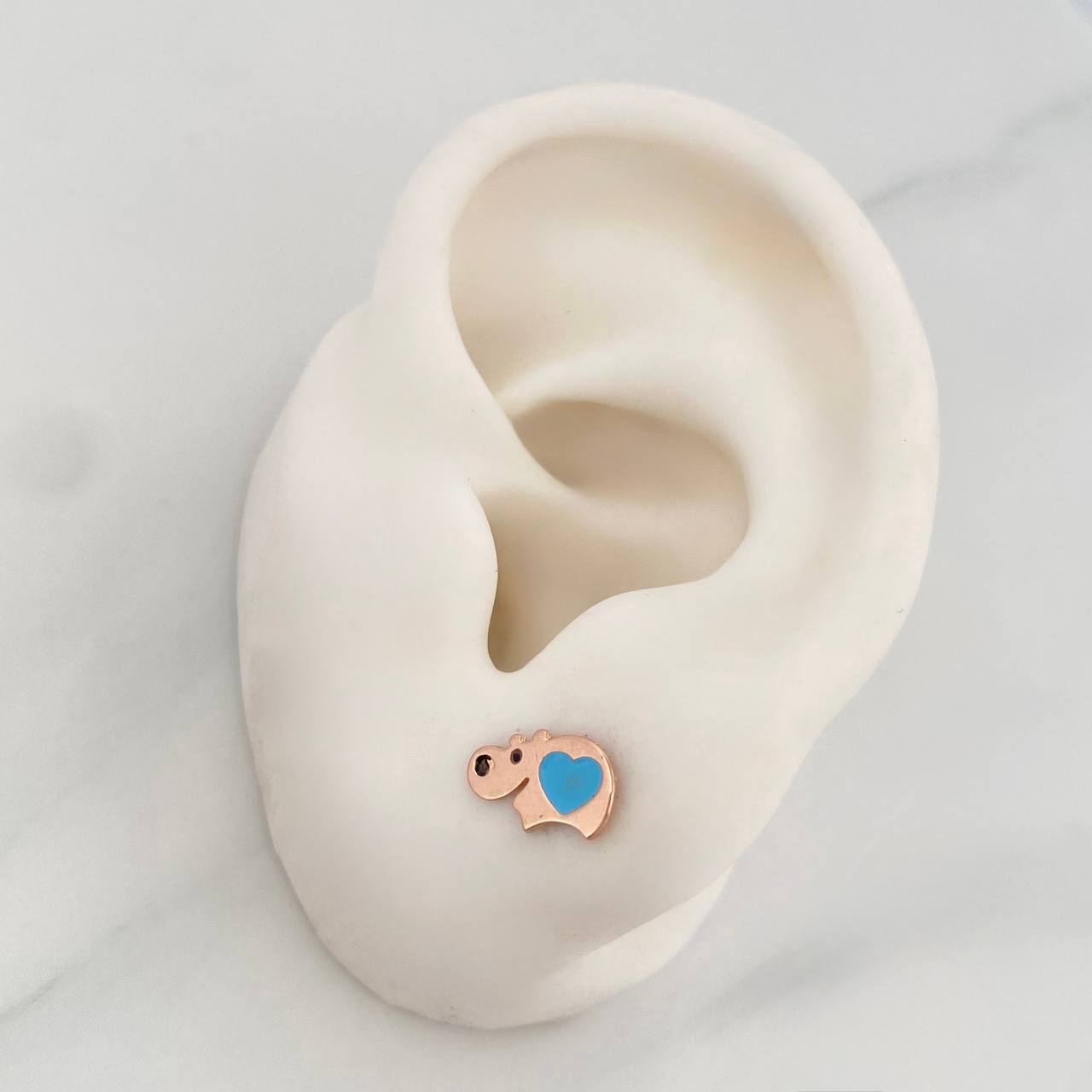 Topos Hipopotamos 0.8 g / 9.6 mm Oro Rosa 18K