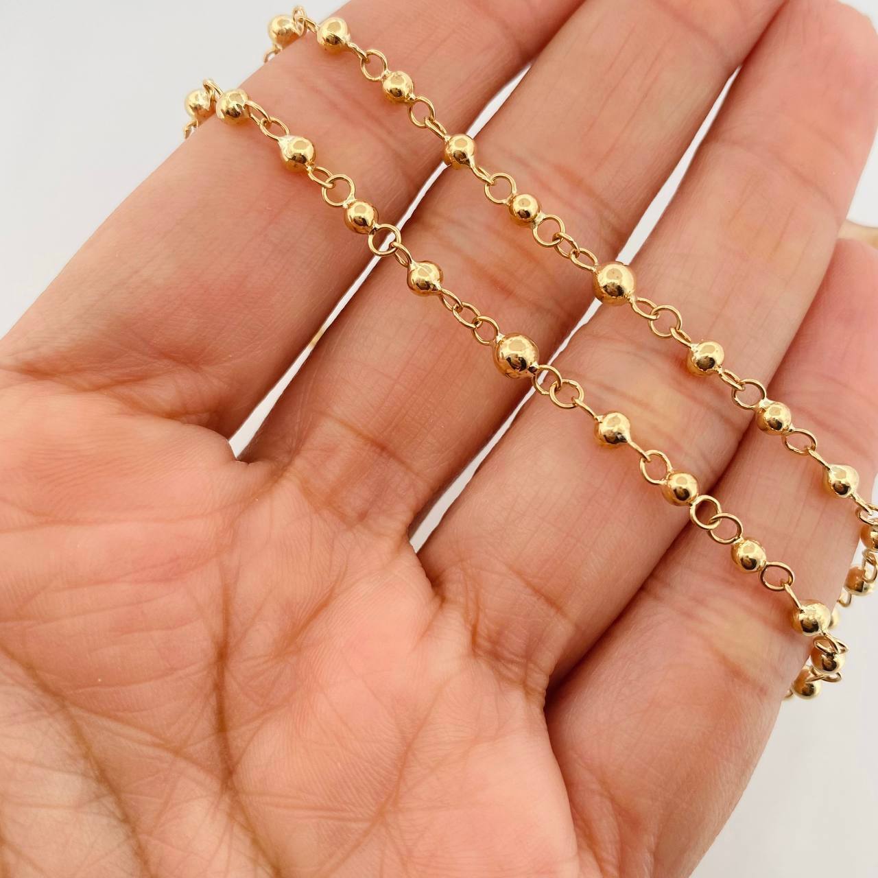 Rosario Virgen Milagrosa Cruz 7.15 g / 47 cm / 4 mm-3 mmOro Amarillo 18K
