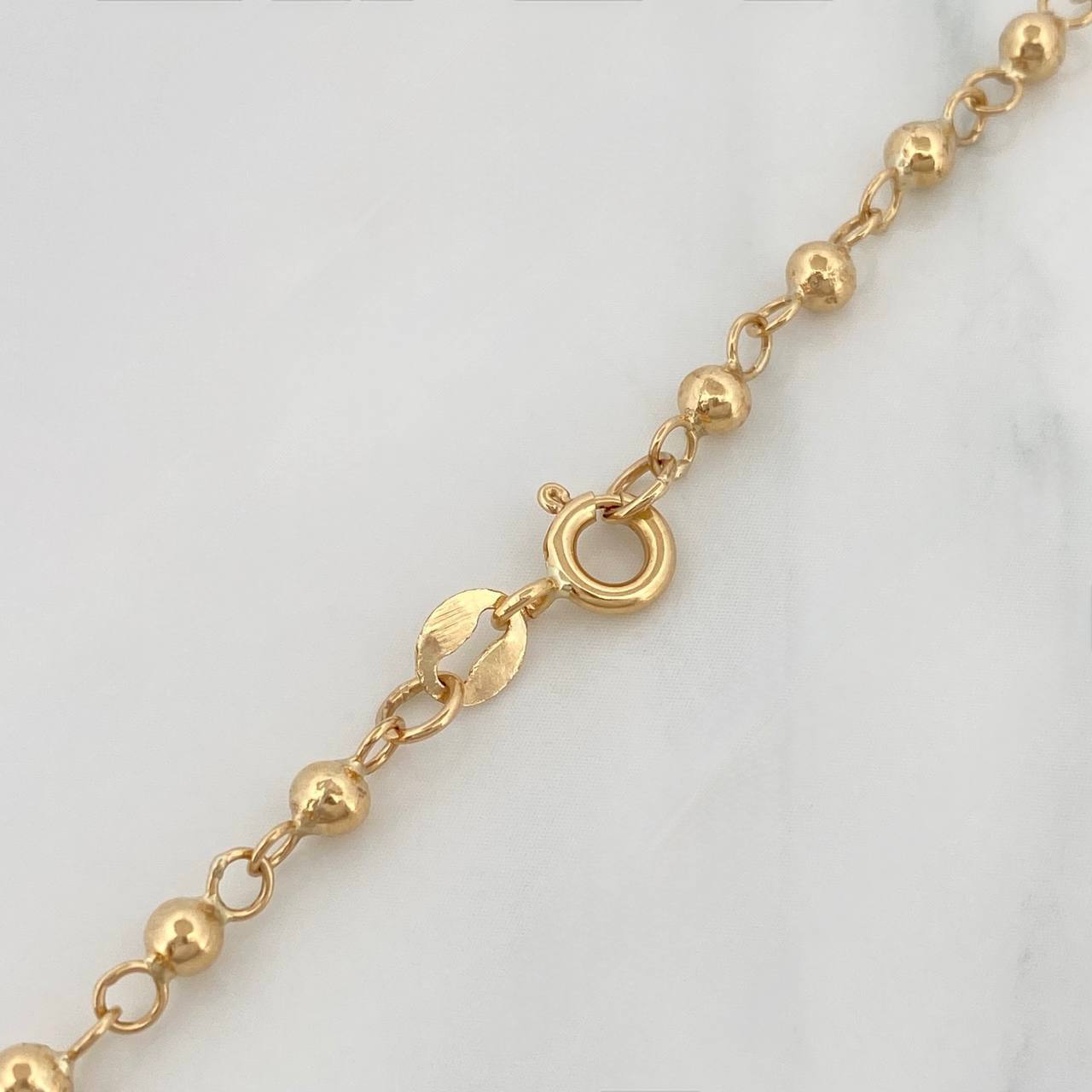 Rosario Virgen Milagrosa Cruz 7.15 g / 47 cm / 4 mm-3 mmOro Amarillo 18K