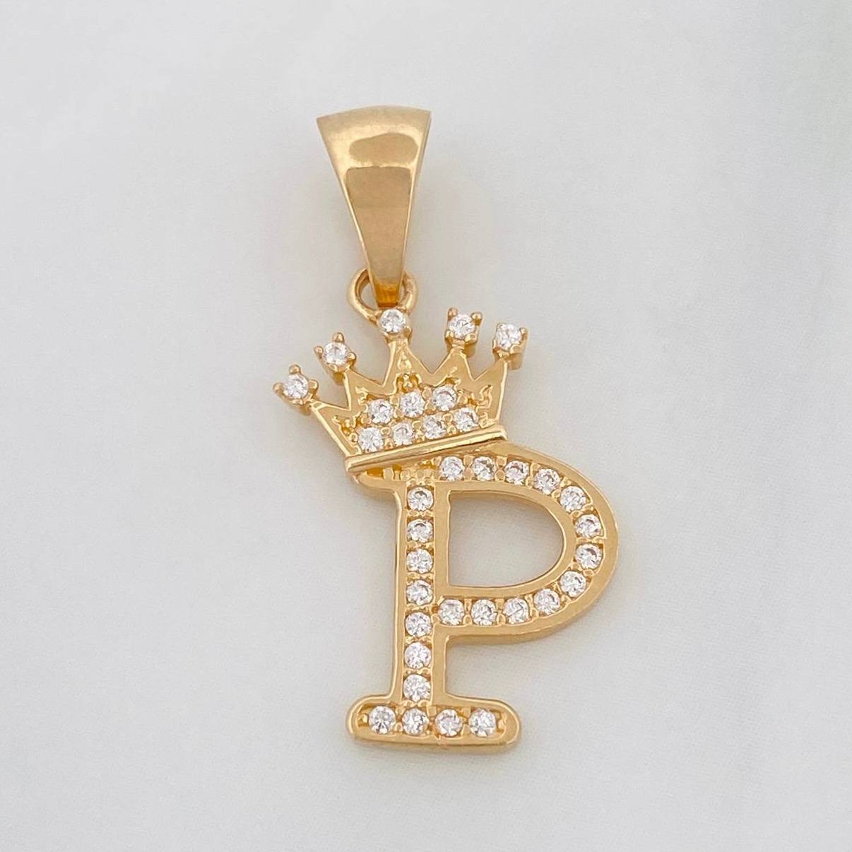 Dije Corona Letra P 1.6 g / 2.6 cm Oro Amarillo 18K