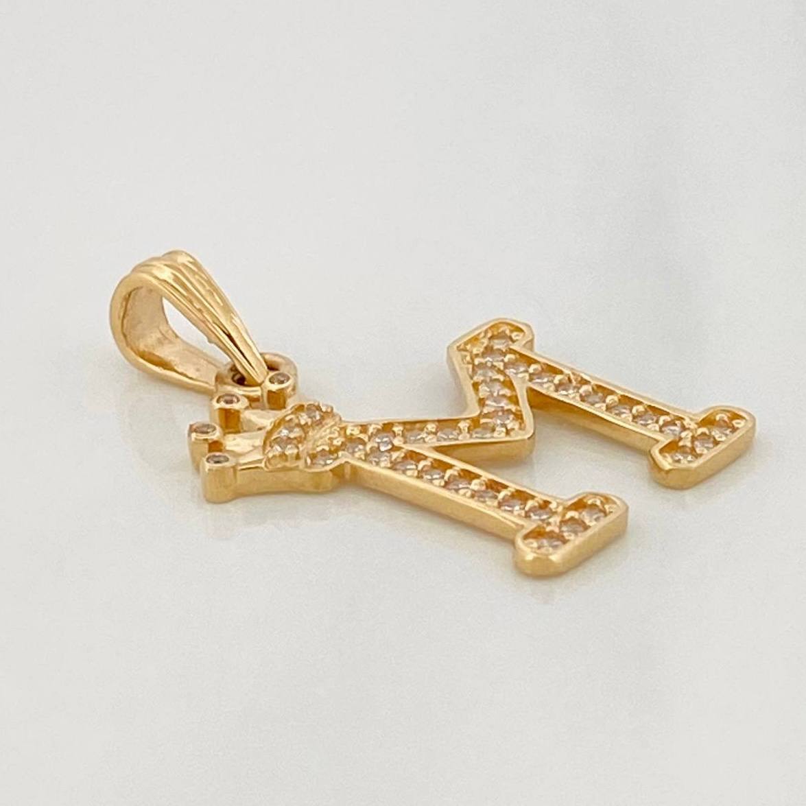 Dije Corona Letra M 2 g / 2.7 cm Oro Amarillo 18K