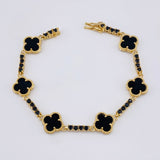 Pulso Trebol Negro 18.05 g / 19 cm / 3.1 mm Oro Amarillo 18K