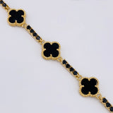 Pulso Trebol Negro 18.05 g / 19 cm / 3.1 mm Oro Amarillo 18K