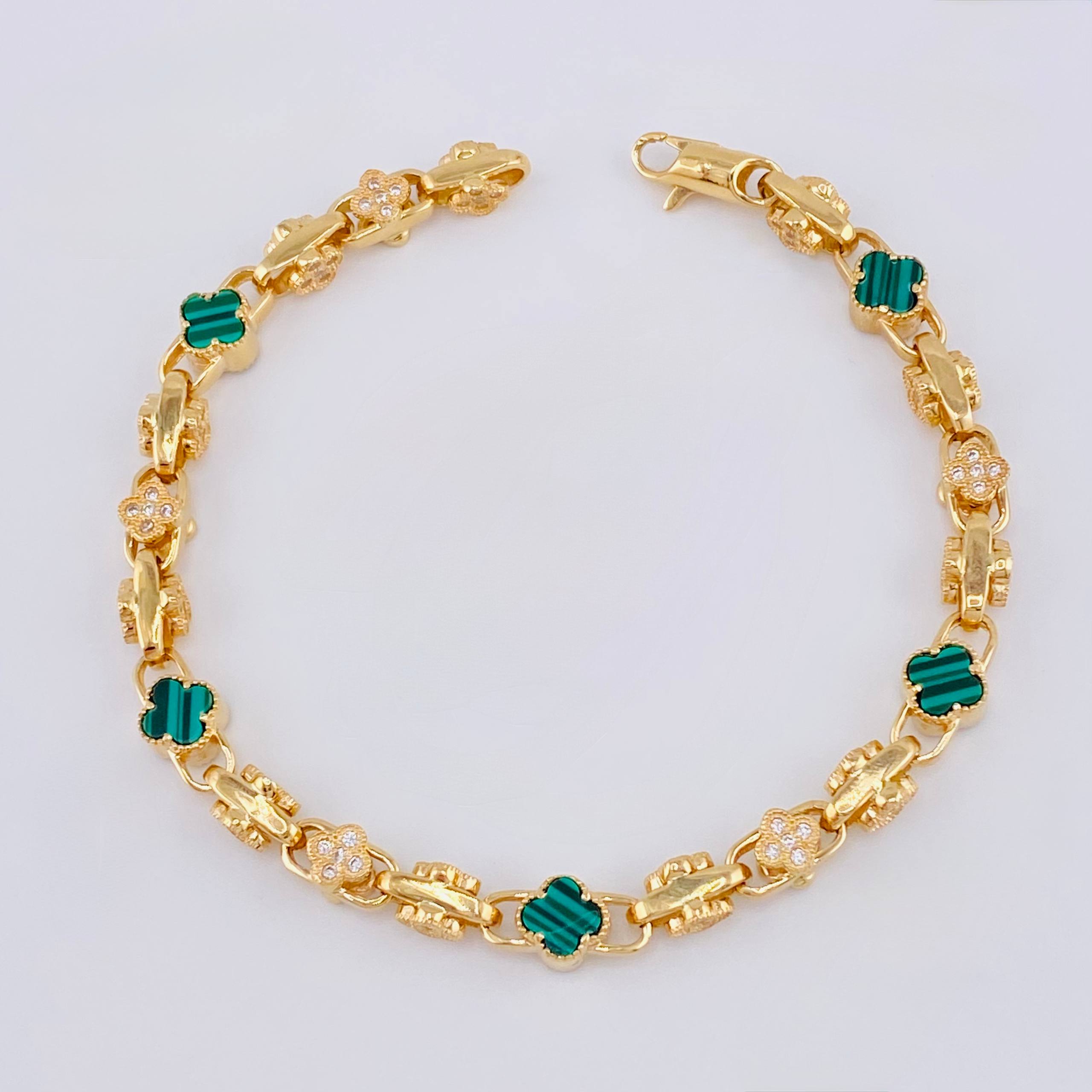 Pulso Rústico Jardín Trébol 24.5 g / 21,5 cm / 7 mm Oro Amarillo 18K