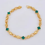 Pulso Rústico Jardín Trébol 24.5 g / 21,5 cm / 7 mm Oro Amarillo 18K