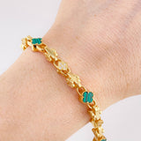 Pulso Rústico Jardín Trébol 24.5 g / 21,5 cm / 7 mm Oro Amarillo 18K