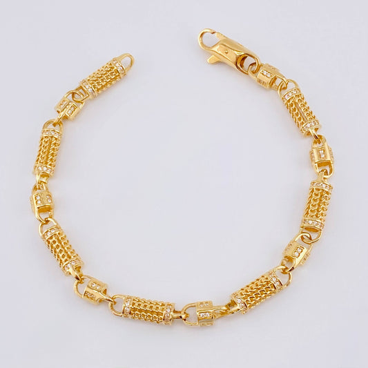 Pulso Rústico Malla Cilíndrica 20 g / 21 cm / 5,7 mm Oro Amarillo 18K