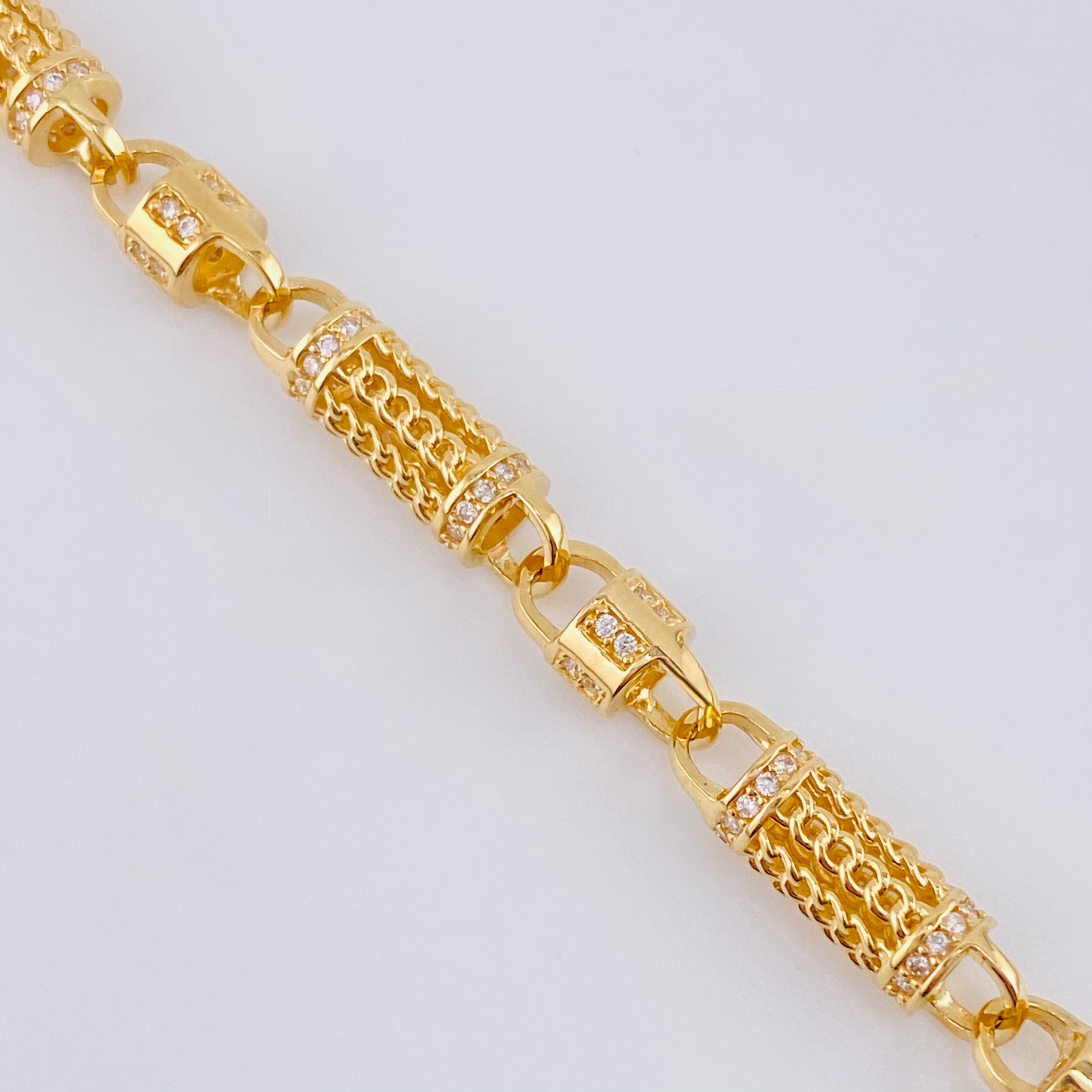 Pulso Rústico Malla Cilíndrica 20 g / 21 cm / 5,7 mm Oro Amarillo 18K
