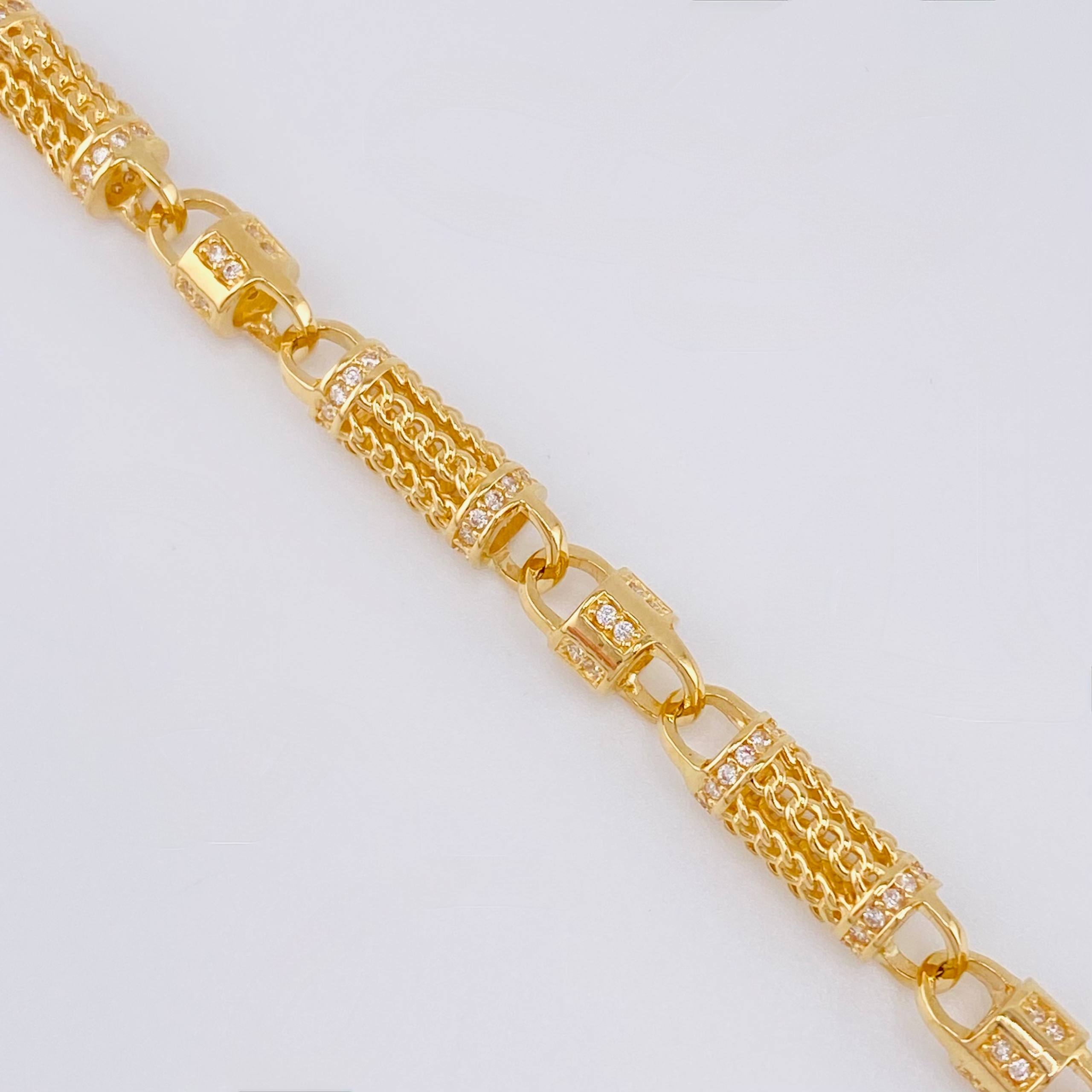 Pulso Rústico Malla Cilíndrica 20 g / 21 cm / 5,7 mm Oro Amarillo 18K