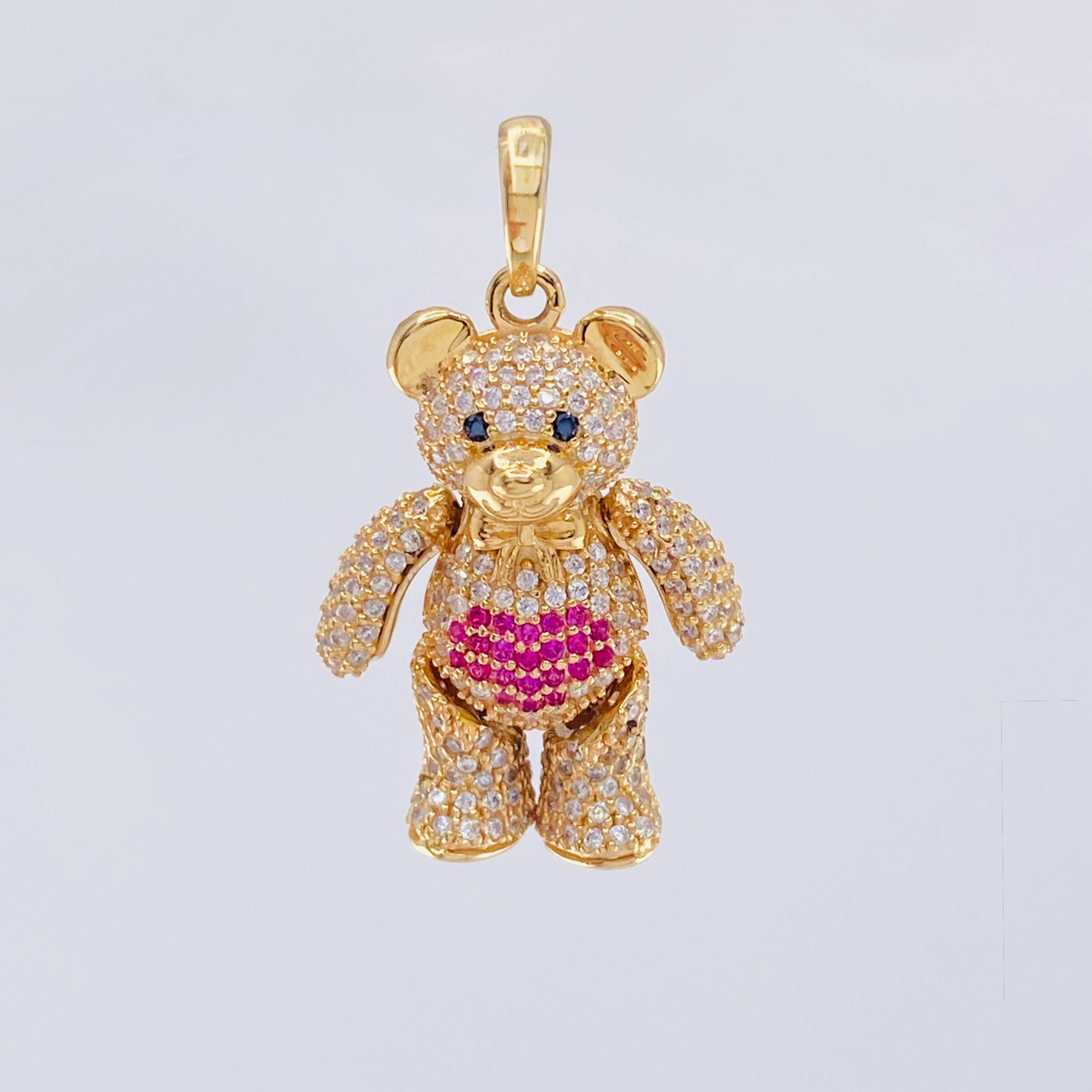 Dije Oso Articulado Corazón 8.3 g / 3,5 cm Oro Amarillo 18K