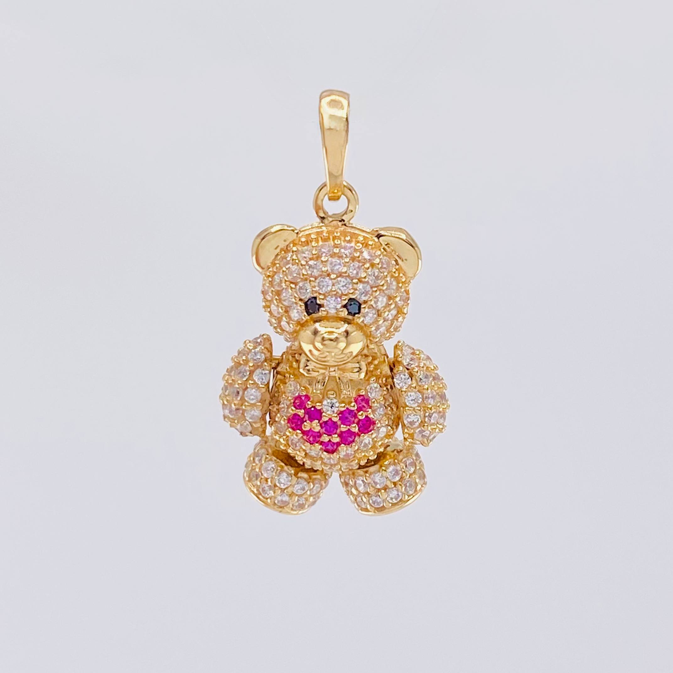 Dije Oso Articulado Corazón 4.4 g / 2.5 cm Oro Amarillo 18K