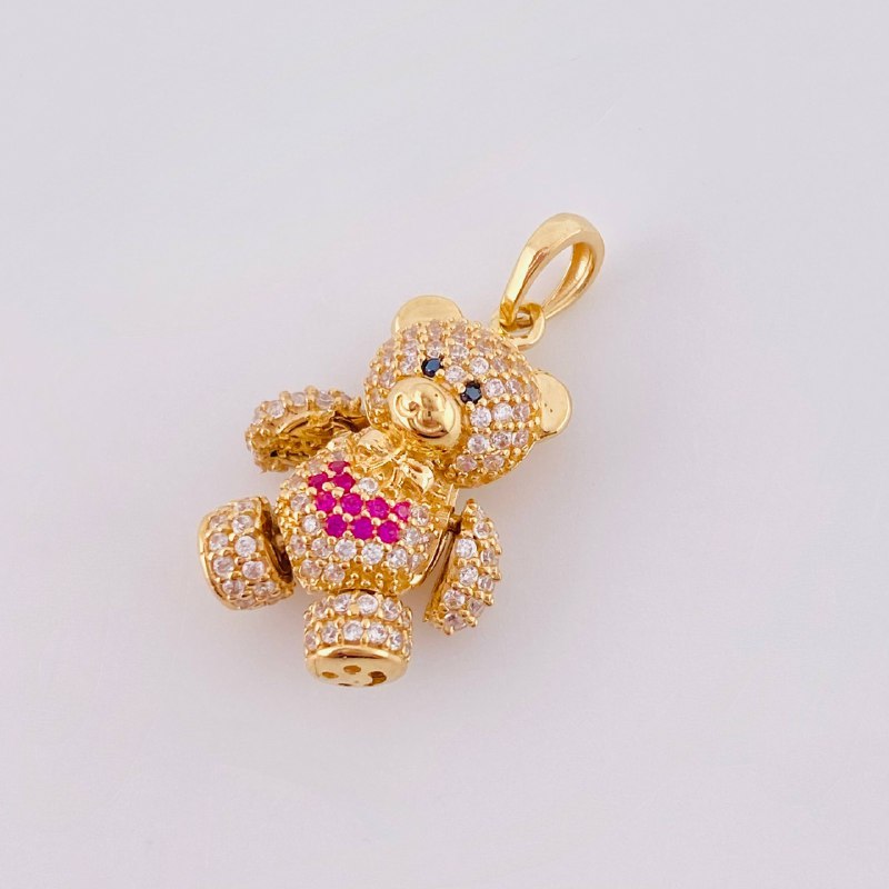 Dije Oso Articulado Corazón 4.5 g / 2.5 cm Oro Amarillo 18K