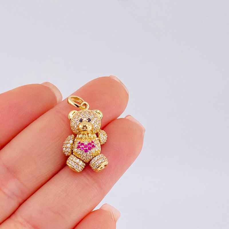 Dije Oso Articulado Corazón 4.5 g / 2.5 cm Oro Amarillo 18K