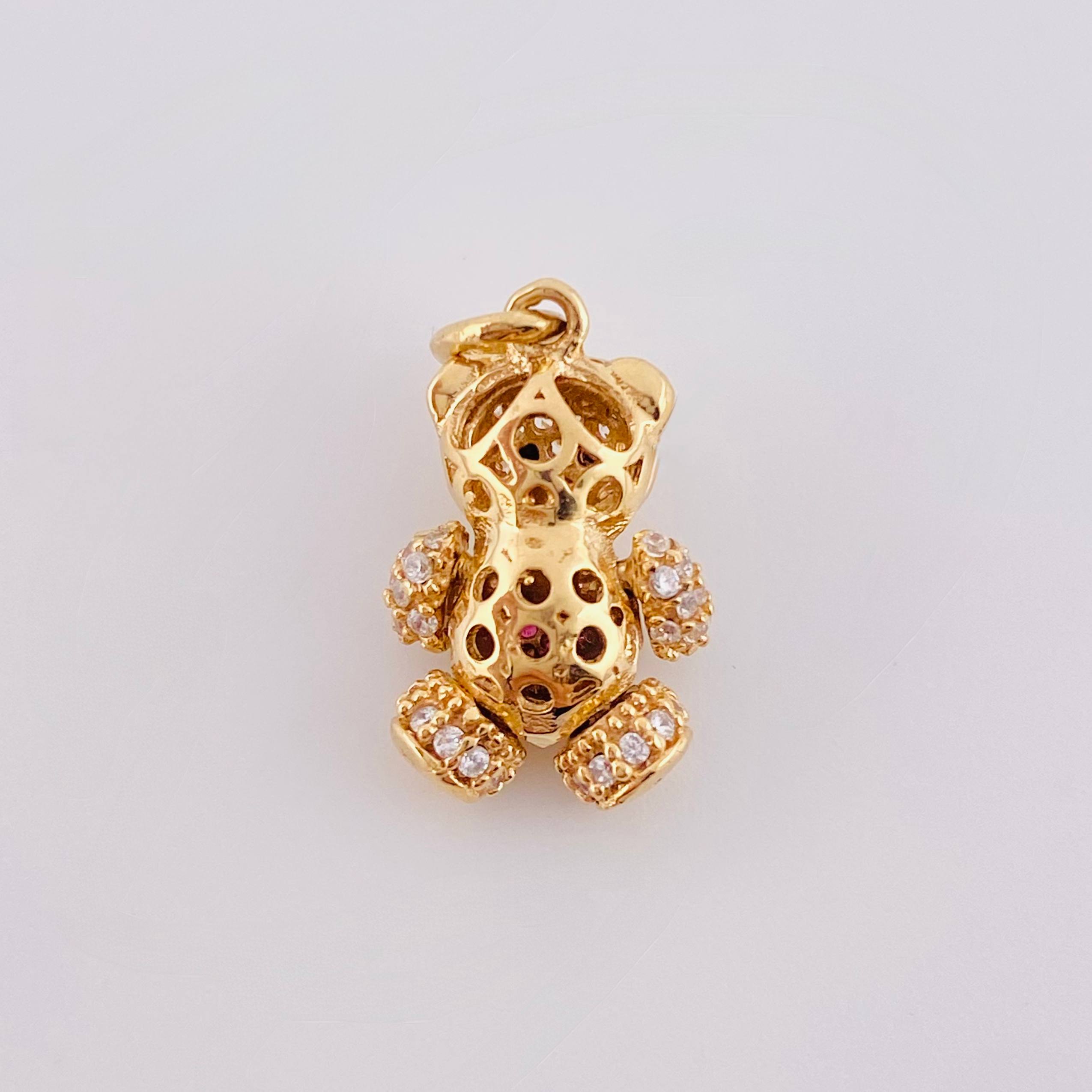 Dije Oso Articulado Corazón 2.65 g / 2,2 cm Oro Amarillo 18K