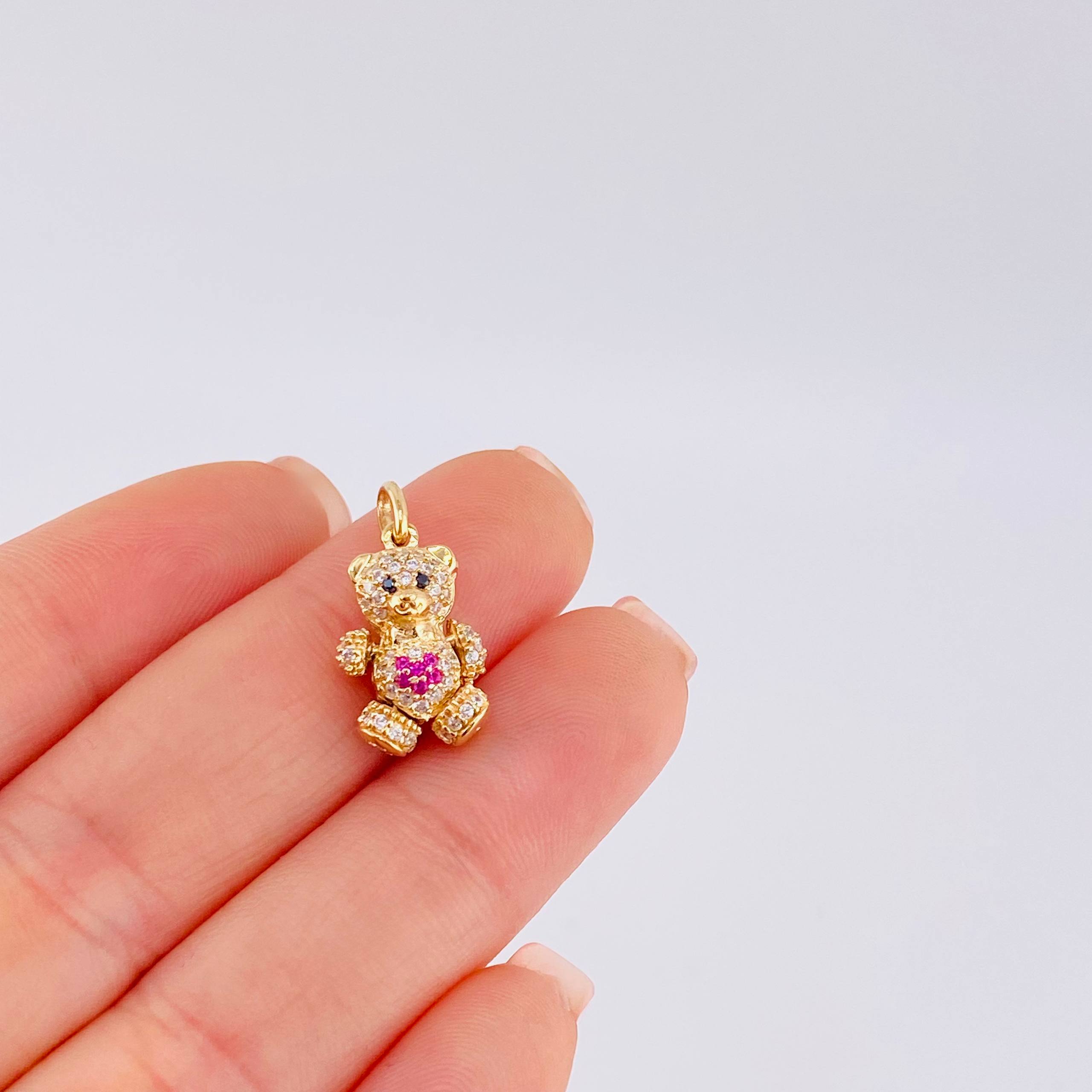 Dije Oso Articulado Corazón 2.55 g / 2.2 cm Oro Amarillo 18K