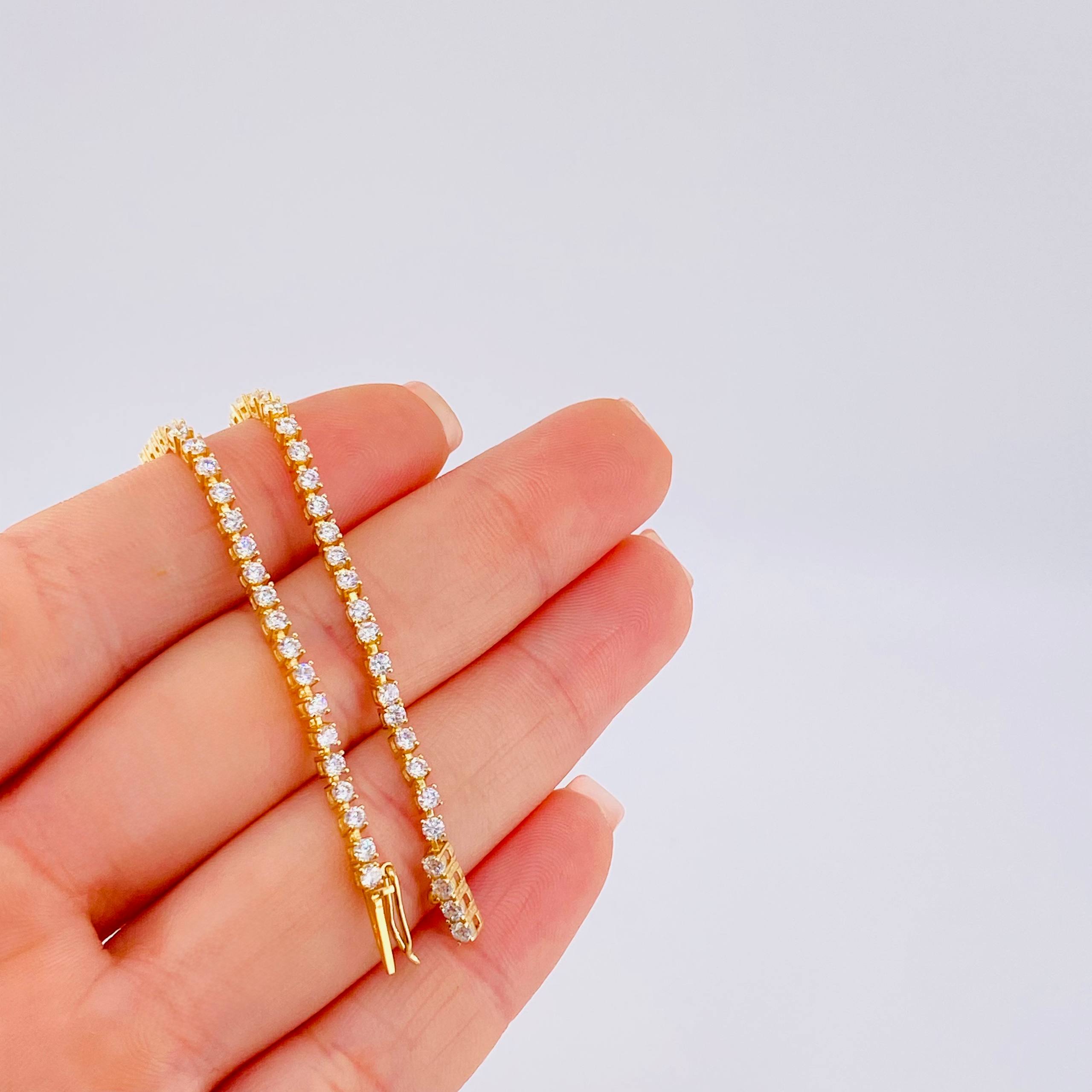 Pulso Tenis 5.25 g / 20 cm / 2,15 mm Oro Amarillo 18K