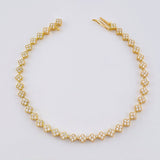 Pulso Tenis Floreado 6.6 g / 18 cm / 4,15 mm Oro Amarillo 18K