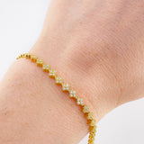Pulso Tenis Floreado 6.6 g / 18 cm / 4,15 mm Oro Amarillo 18K