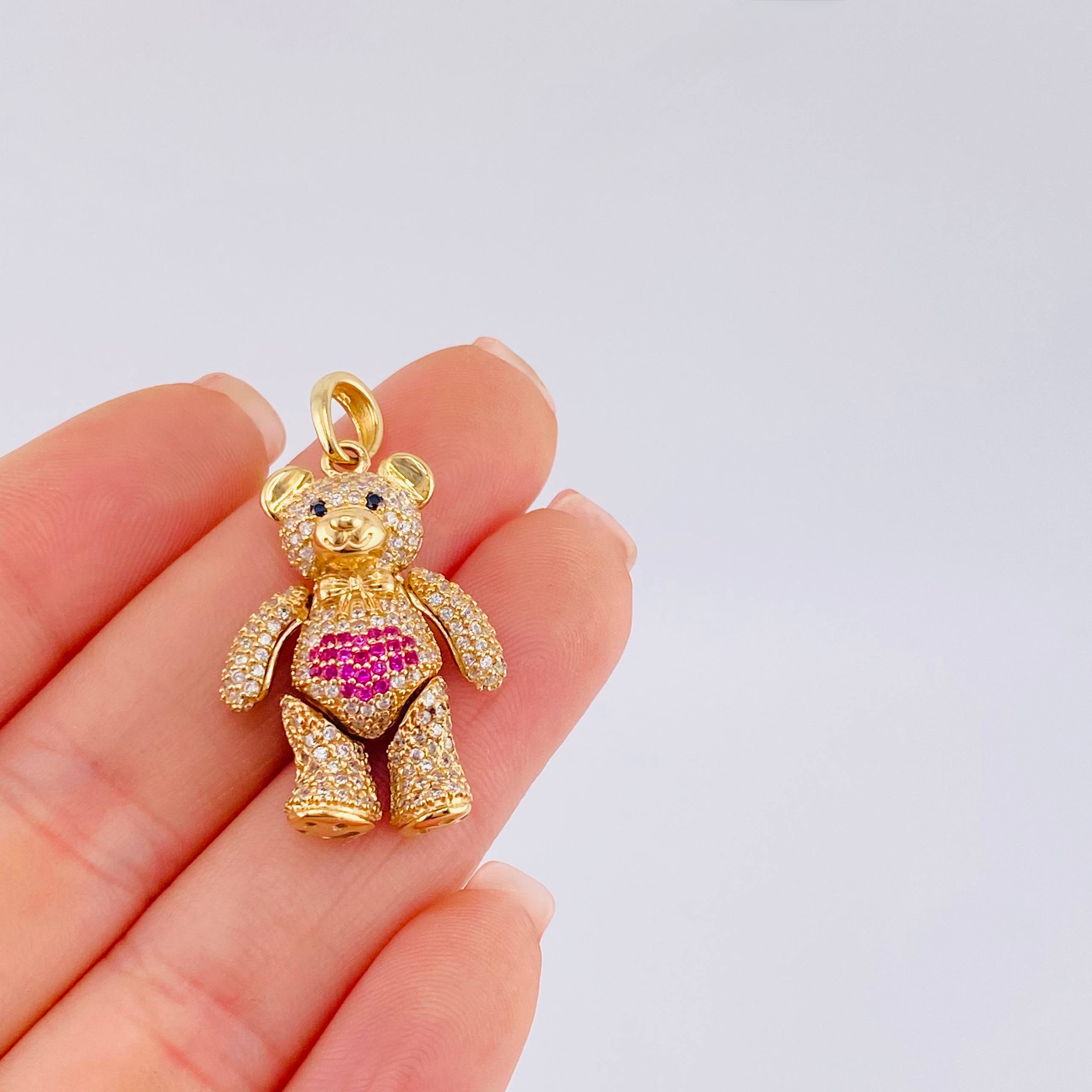 Dije Oso Articulado Corazón 8.3 g / 3,5 cm Oro Amarillo 18K