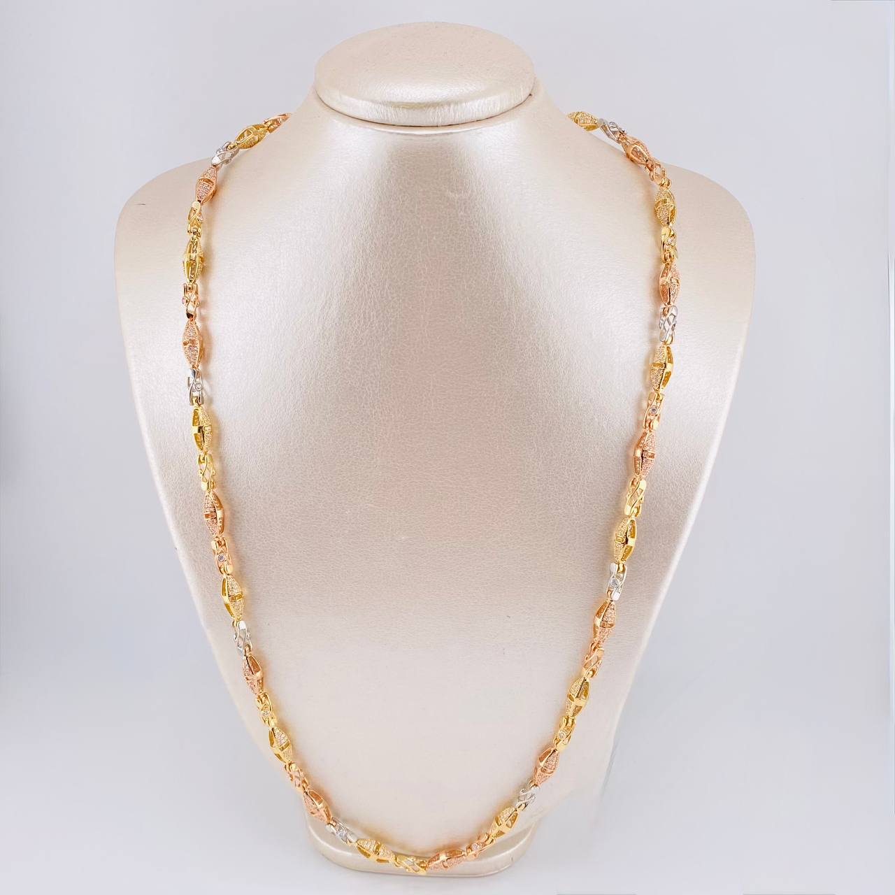 Cadena Rústica Dubai Espiral 58.05 g / 65 cm / 6 mm Tres Oros 18K