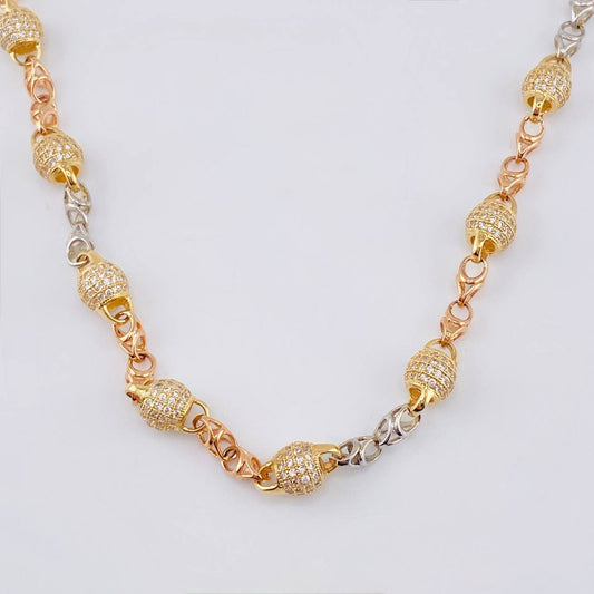 Cadena Rústica Espiral Majal 43 g / 65 cm / 6,6 mm Tres Oros 18K