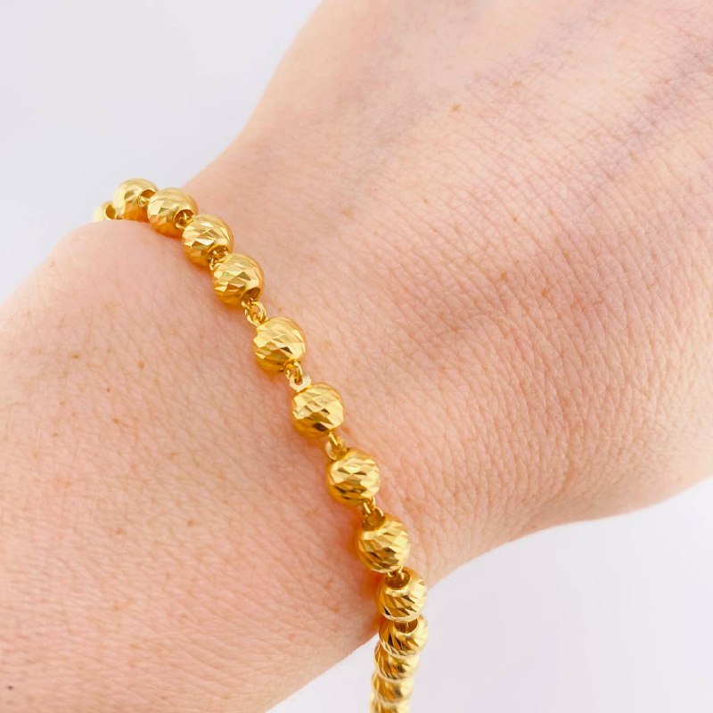 Pulso Militar Diamantado 6.35 g / 19 cm / 5,05 mm Oro Amarillo 18K