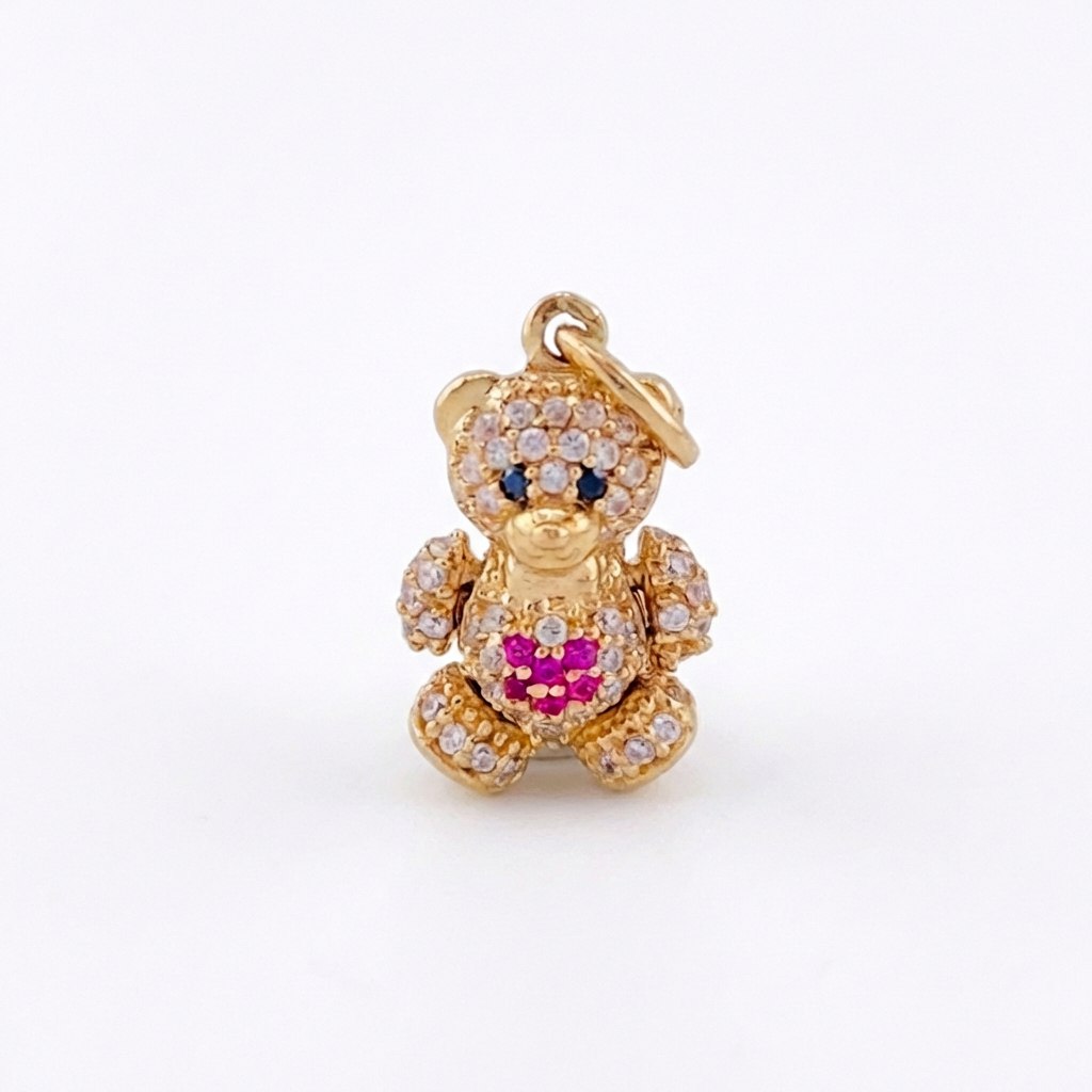 Dije Oso Articulado Corazón 2.65 g / 2,2 cm Oro Amarillo 18K