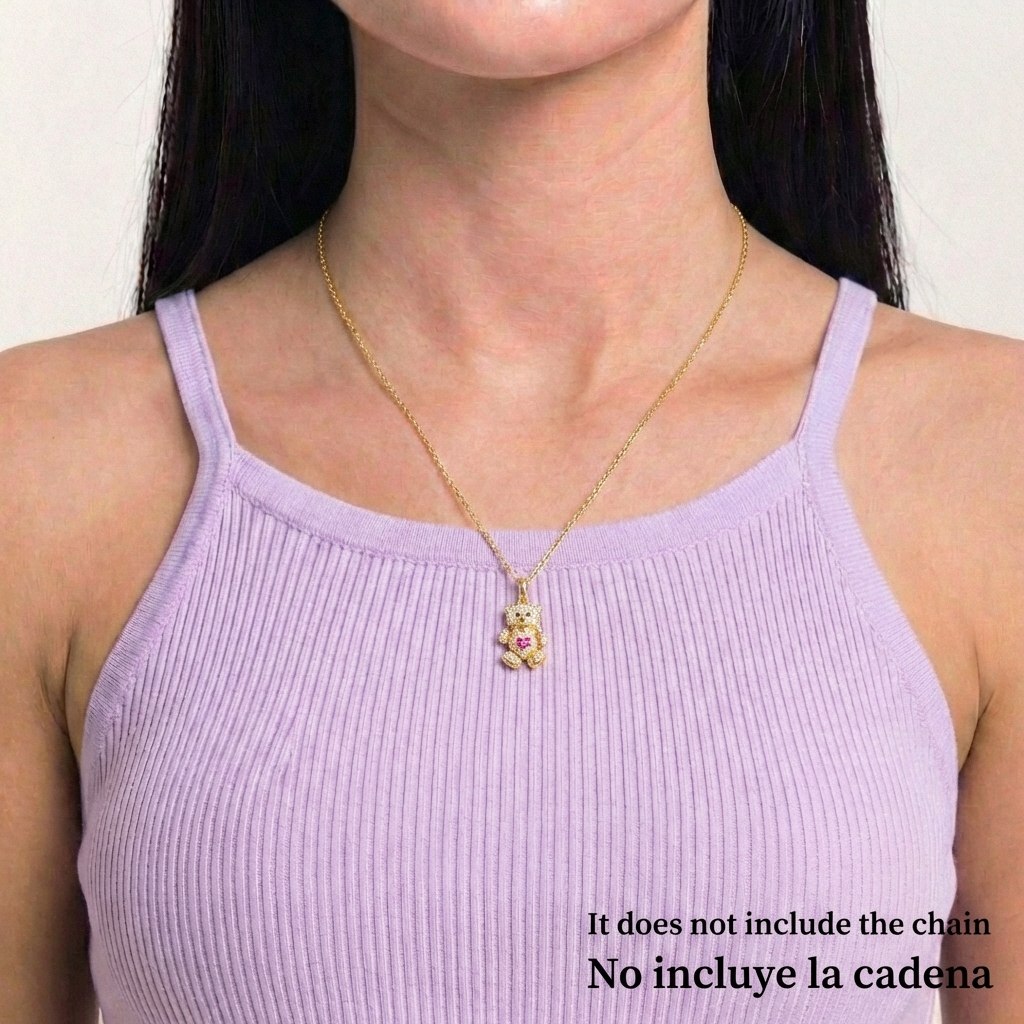 Dije Oso Articulado Corazón 2.65 g / 2,2 cm Oro Amarillo 18K