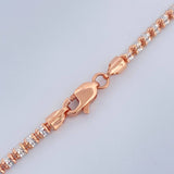 Cadena Ice 12.8gr / 61.4cm / Dos Oros Blanco Rosa +4 14K Italy $