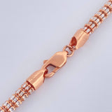 Cadena Ice 35.25gr / 66.7cm / Dos Oros Blanco Rosa +4 14K Italy $